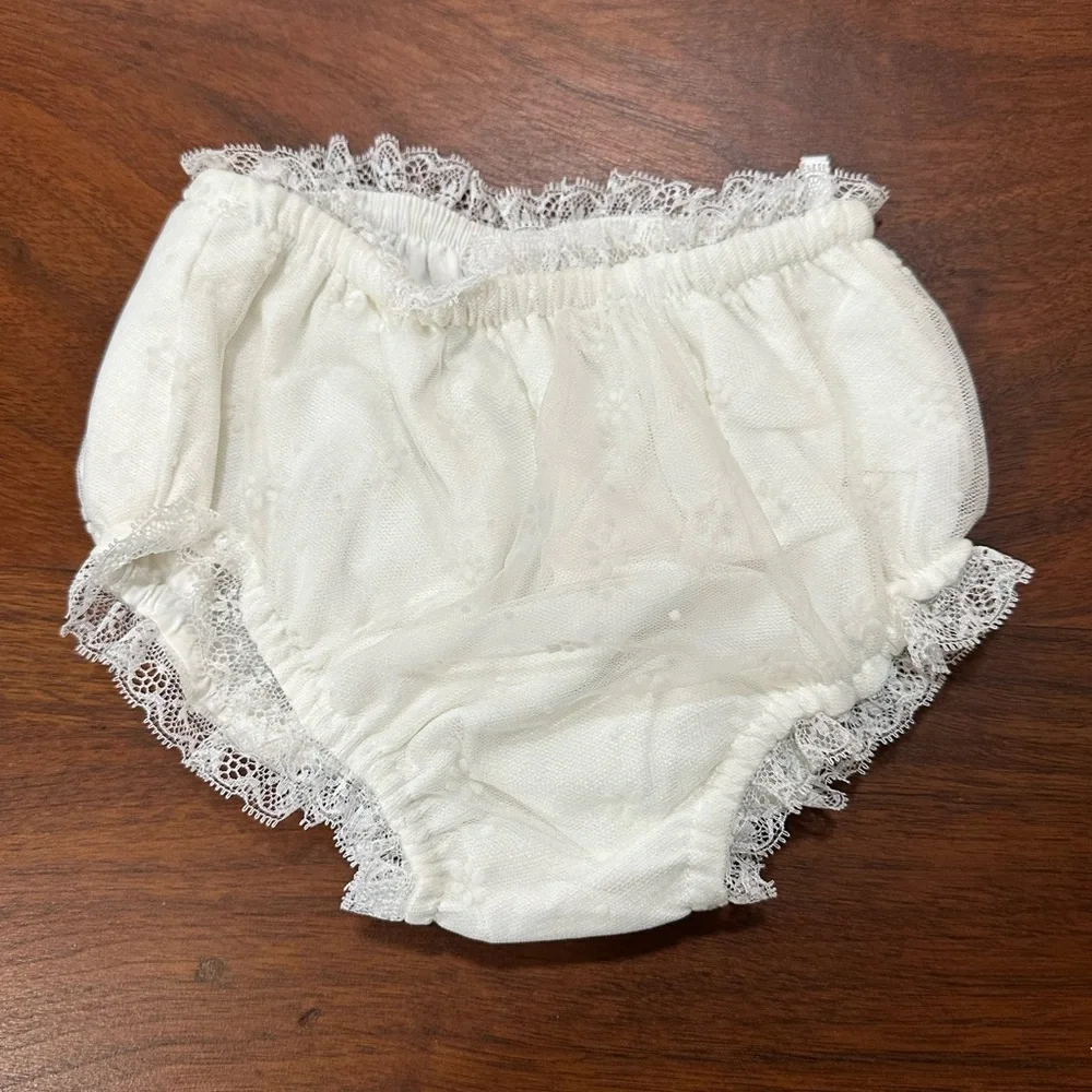 Abel and Lula Lace Diaper Covers Ivory Embroyered Lace Size 24m
